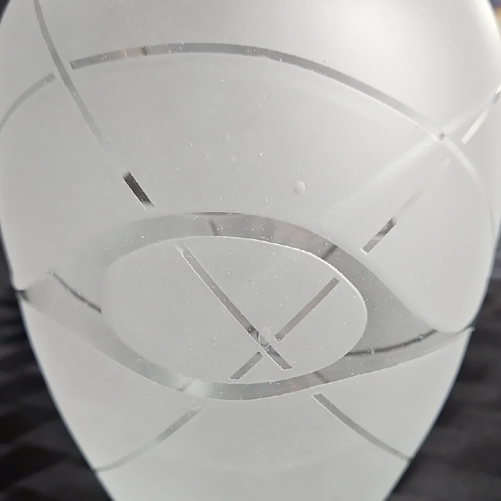 VTG 1983 Michael Jaross Signed Studio Art Glass Frosted Geometric Vase